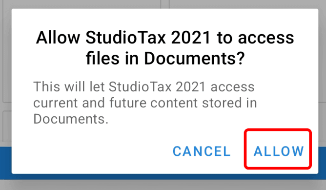 Android storage setup - step 3