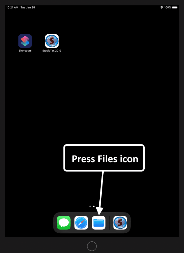 Accessing StudioTax storage - step 1